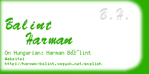 balint harman business card